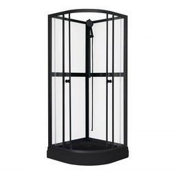 [671700] Suihkukaappi Aurora Black - 90 x 90 x 195 cm