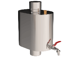 Telttasaunan piippuvesisäiliö Inord kiukaaseen 90mm hormille